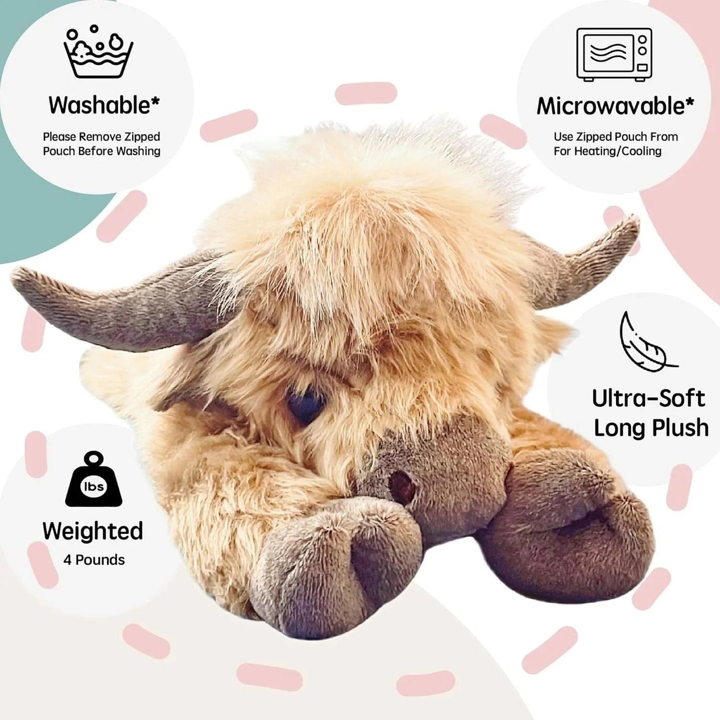 🔥Hot Sale 50% Off🎄Cute Cartoon Highland Cow Stuffed Toy-Best Gift For Christmas🎄