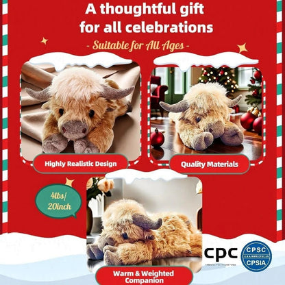 🔥Hot Sale 50% Off🎄Cute Cartoon Highland Cow Stuffed Toy-Best Gift For Christmas🎄